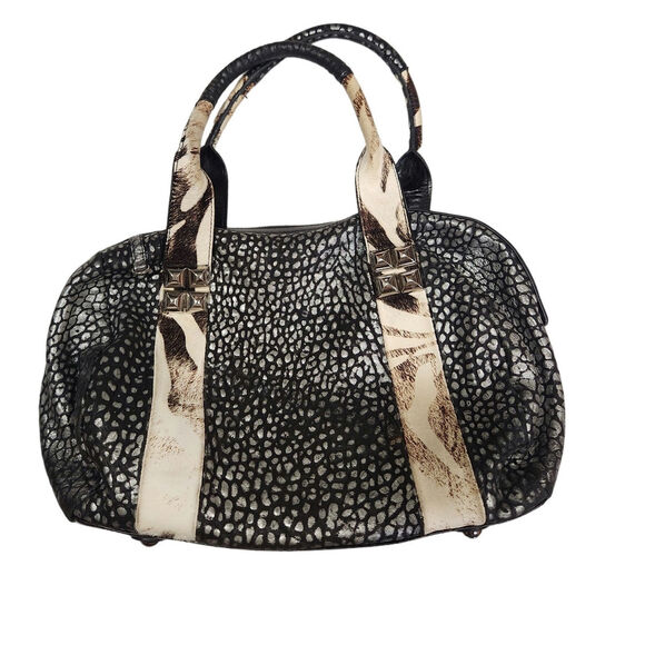 Sharif 1827 Couture leather animal print satchel - Picture 1 of 9